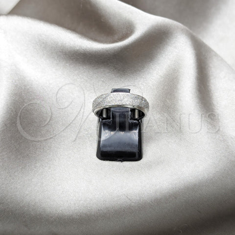 Stainless Steel Mens Ring, Brushed Finish, Steel Finish, 01.63.0728.05 (Size 5)