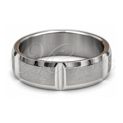 Stainless Steel Mens Ring, Brushed Finish, Steel Finish, 01.63.0730.08 (Size 8)