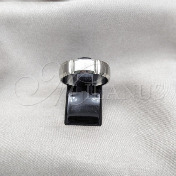 Stainless Steel Mens Ring, Brushed Finish, Steel Finish, 01.63.0730.08 (Size 8)