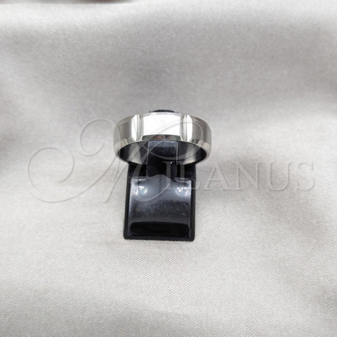 Stainless Steel Mens Ring, Brushed Finish, Steel Finish, 01.63.0730.08 (Size 8)