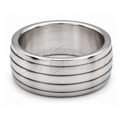 Stainless Steel Mens Ring, Polished, Steel Finish, 01.63.0732.07 (Size 7)