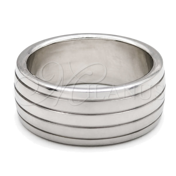 Stainless Steel Mens Ring, Polished, Steel Finish, 01.63.0732.07 (Size 7)