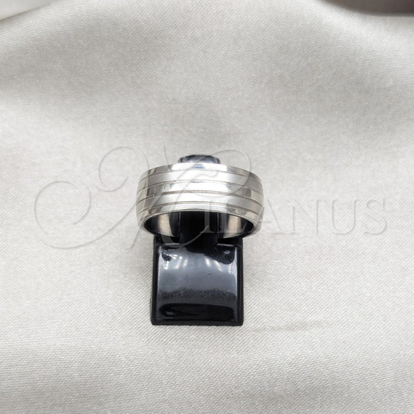 Stainless Steel Mens Ring, Polished, Steel Finish, 01.63.0732.07 (Size 7)