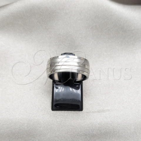 Stainless Steel Mens Ring, Polished, Steel Finish, 01.63.0732.07 (Size 7)