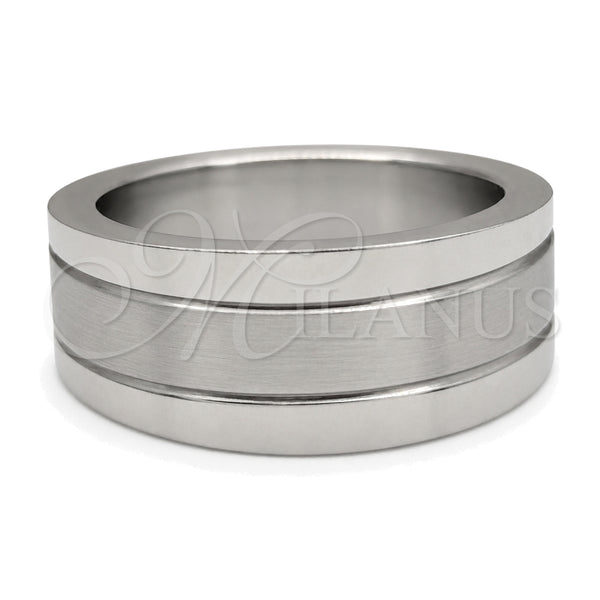 Stainless Steel Mens Ring, Polished, Steel Finish, 01.63.0733.06 (Size 6)