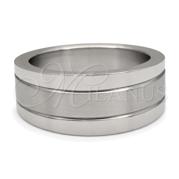 Stainless Steel Mens Ring, Polished, Steel Finish, 01.63.0733.06 (Size 6)