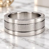 Stainless Steel Mens Ring, Polished, Steel Finish, 01.63.0733.07 (Size 7)