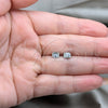 Stainless Steel Stud Earring, with White Cubic Zirconia, Matte Finish, Steel Finish, 02.63.2848