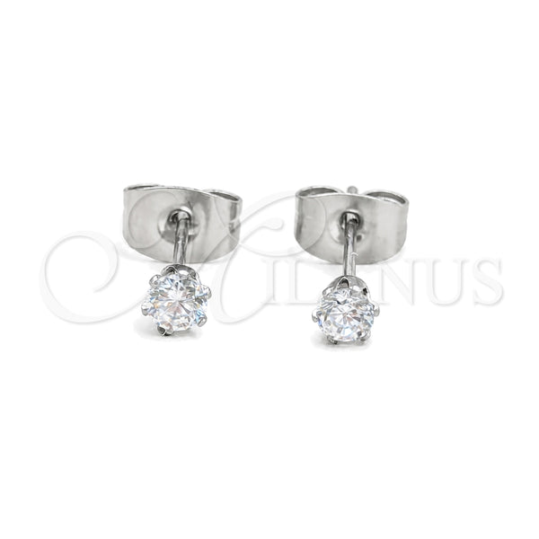Stainless Steel Ring — Stud Earring with White Cubic Zirconia Matte 02.63. — main product view — SKU 161353 | Acero Inoxidable anillo — Stud Earring with blanco Cubic Zirconia Matte 02.63. — SKU 161353