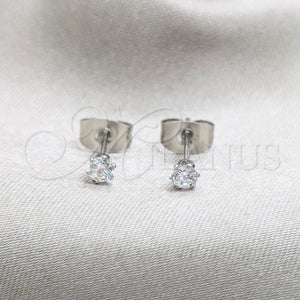 Stainless Steel Ring — Stud Earring with White Cubic Zirconia Matte 02.63. — main product view — SKU 161353 | Acero Inoxidable anillo — Stud Earring with blanco Cubic Zirconia Matte 02.63. — SKU 161353