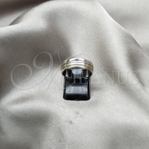 Stainless Steel Mens Ring, Polished, Two Tone, 01.63.0736.05 (Size 5)