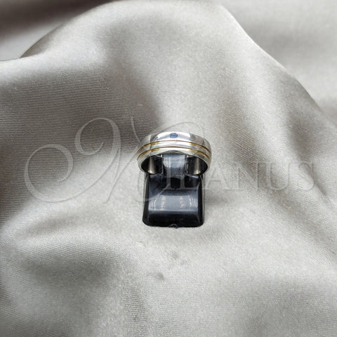 Stainless Steel Mens Ring, Polished, Two Tone, 01.63.0736.05 (Size 5)