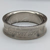 Stainless Steel Mens Ring, Love and Heart Design, Polished, Steel Finish, 01.63.0738.07 (Size 7)