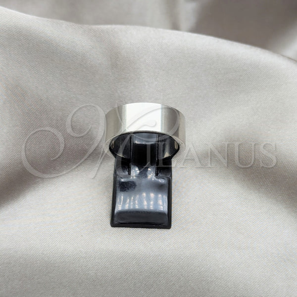 Stainless Steel Mens Ring, Matte Finish, Steel Finish, 01.63.0739.07 (Size 7)