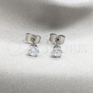 Stainless Steel Ring — Stud Earring with White Cubic Zirconia Matte 02.63. — main product view — SKU 161361 | Acero Inoxidable anillo — Stud Earring with blanco Cubic Zirconia Matte 02.63. — SKU 161361