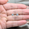 Stainless Steel Stud Earring, with White Cubic Zirconia, Matte Finish, Steel Finish, 02.63.2850