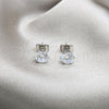 Stainless Steel Stud Earring, with White Cubic Zirconia, Matte Finish, Steel Finish, 02.63.2851