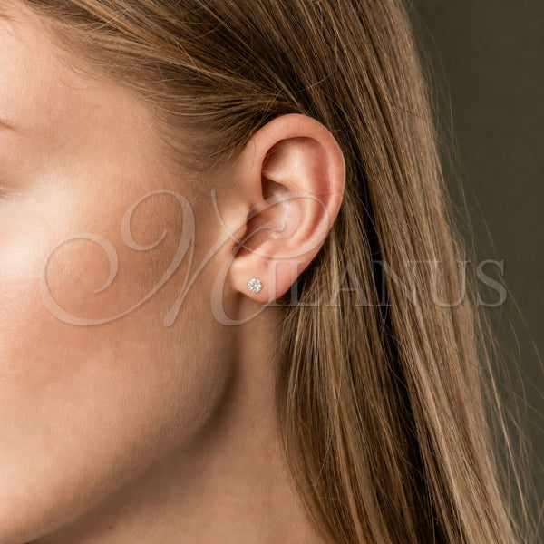 Stainless Steel Ring — Stud Earring with White Cubic Zirconia Matte 02.63. — main product view — SKU 161365 | Acero Inoxidable anillo — Stud Earring with blanco Cubic Zirconia Matte 02.63. — SKU 161365