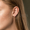 Stainless Steel Stud Earring, with White Cubic Zirconia, Matte Finish, Steel Finish, 02.63.2852