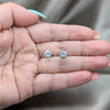Stainless Steel Stud Earring, with White Cubic Zirconia, Matte Finish, Steel Finish, 02.63.2852