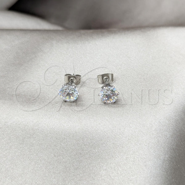 Stainless Steel Ring — Stud Earring with White Cubic Zirconia Matte 02.63. — alternate product view — SKU 161365 | Acero Inoxidable anillo — Stud Earring with blanco Cubic Zirconia Matte 02.63. — SKU 161365