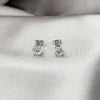 Stainless Steel Stud Earring, with White Cubic Zirconia, Matte Finish, Steel Finish, 02.63.2852
