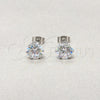 Stainless Steel Stud Earring, with White Cubic Zirconia, Matte Finish, Steel Finish, 02.63.2853