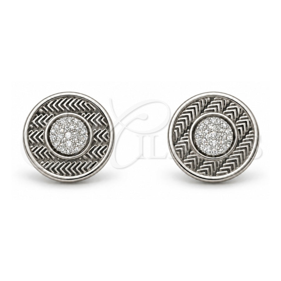 Stainless Steel Stud Earring, Brushed Finish, Steel Finish, 02.63.2859