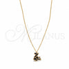 Stainless Steel Pendant Necklace, Teddy Bear Design, Polished, Rose Gold Finish, 04.63.1432.18 (01 MM Thickness, 18 Inches Length)
