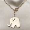 Oro Laminado Pendant Necklace, Gold Filled Style Elephant Design, Polished, Golden Finish, 04.63.1433.20 (Thickness, 20 Inches Length)