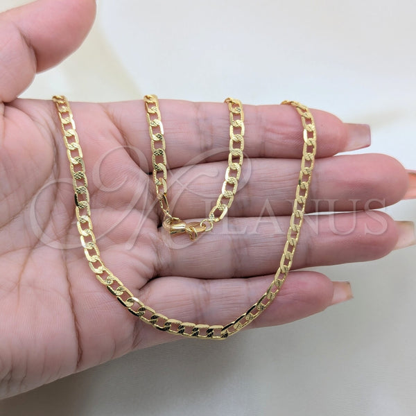 Gold Filled Necklace — Basic Necklace Pave Cuban Design Polished 04.32. 04 — alternate product view — SKU 161396 | Oro Laminado collar — básico Necklace Pave Cuban diseño pulido 04.32. 04 — SKU 161396