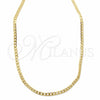 Oro Laminado Basic Necklace, Gold Filled Style Pave Cuban Design, Polished, Golden Finish, 04.32.0567.22 (04 MM Thickness, 22 Inches Length)