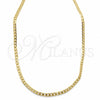 Oro Laminado Basic Necklace, Gold Filled Style Pave Cuban Design, Polished, Golden Finish, 04.32.0567.20 (04 MM Thickness, 20 Inches Length)