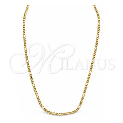 Oro Laminado Basic Necklace, Gold Filled Style Figaro Design, Polished, Golden Finish, 04.32.0568.20 (Thickness, 20 Inches Length)