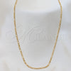 Oro Laminado Basic Necklace, Gold Filled Style Figaro Design, Polished, Golden Finish, 04.32.0568.22 (Thickness, 22 Inches Length)