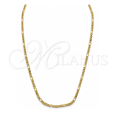 Oro Laminado Basic Necklace, Gold Filled Style Figaro Design, Polished, Golden Finish, 04.32.0568.22 (Thickness, 22 Inches Length)