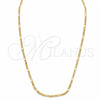 Oro Laminado Basic Necklace, Gold Filled Style Figaro Design, Polished, Golden Finish, 04.32.0568.22 (Thickness, 22 Inches Length)