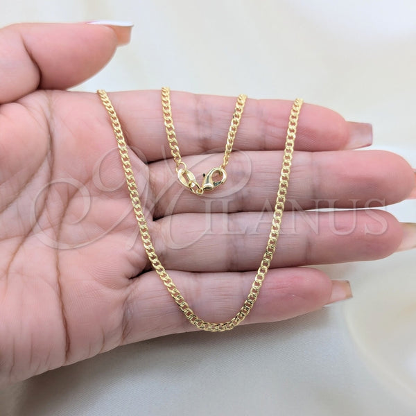 Gold Filled Necklace — Basic Necklace Pave Cuban Design Polished 04.32. 03 — alternate product view — SKU 161402 | Oro Laminado collar — básico Necklace Pave Cuban diseño pulido 04.32. 03 — SKU 161402