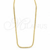 Oro Laminado Basic Necklace, Gold Filled Style Pave Cuban Design, Polished, Golden Finish, 04.32.0569.22 (03 MM Thickness, 22 Inches Length)