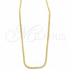 Oro Laminado Basic Necklace, Gold Filled Style Pave Cuban Design, Polished, Golden Finish, 04.32.0569.20 (03 MM Thickness, 20 Inches Length)