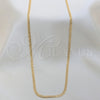 Oro Laminado Basic Necklace, Gold Filled Style Pave Cuban Design, Polished, Golden Finish, 04.32.0569.18 (03 MM Thickness, 18 Inches Length)