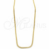Oro Laminado Basic Necklace, Gold Filled Style Pave Cuban Design, Polished, Golden Finish, 04.32.0569.18 (03 MM Thickness, 18 Inches Length)