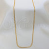 Oro Laminado Basic Necklace, Gold Filled Style Pave Cuban Design, Polished, Golden Finish, 04.32.0569.18 (03 MM Thickness, 18 Inches Length)