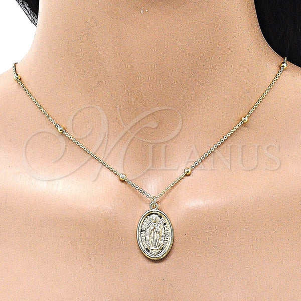 Gold Filled Necklace — Pendant Necklace Guadalupe and Rolo Design Polished 04.63. — alternate product view — SKU 161406 | Oro Laminado collar — Pendant Necklace Guadalupe and Rolo diseño pulido 04.63. — SKU 161406
