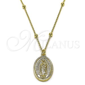 Gold Filled Necklace — Pendant Necklace Guadalupe and Rolo Design Polished 04.63. — main product view — SKU 161406 | Oro Laminado collar — Pendant Necklace Guadalupe and Rolo diseño pulido 04.63. — SKU 161406