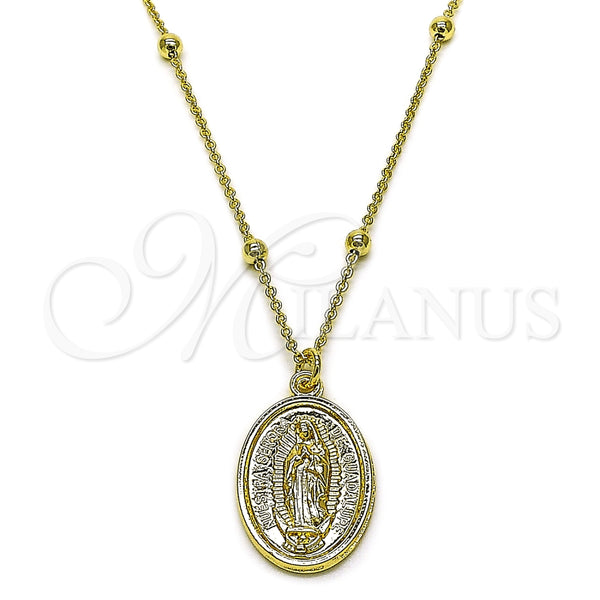 Gold Filled Necklace — Pendant Necklace Guadalupe and Rolo Design Polished 04.63. — main product view — SKU 161406 | Oro Laminado collar — Pendant Necklace Guadalupe and Rolo diseño pulido 04.63. — SKU 161406