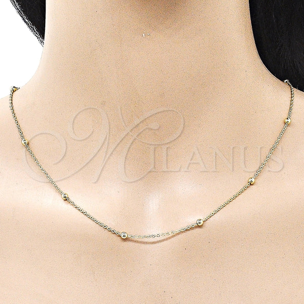 Gold Filled Necklace — Basic Necklace Rolo and Ball Design Polished 04. — alternate product view — SKU 161408 | Oro Laminado collar — básico Necklace Rolo and Ball diseño pulido 04. — SKU 161408
