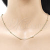 Oro Laminado Basic Necklace, Gold Filled Style Rolo and Ball Design, Polished, Golden Finish, 04.213.0355.16 (03 MM Thickness, 16 Inches Length)