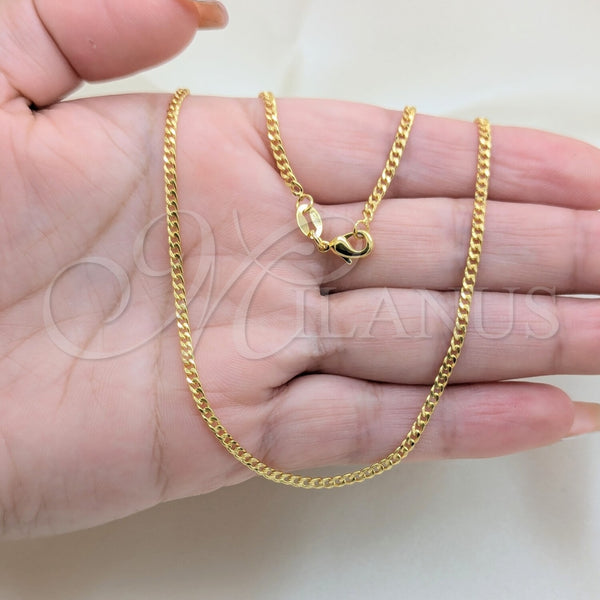 Gold Filled Necklace — Basic Necklace Curb Design Polished 04.32. 02 MM — alternate product view — SKU 161410 | Oro Laminado collar — básico Necklace Curb diseño pulido 04.32. 02 MM — SKU 161410