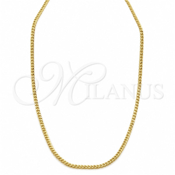 Oro Laminado Basic Necklace, Gold Filled Style Curb Design, Polished, Golden Finish, 04.32.0570.16 (02 MM Thickness, 16 Inches Length)